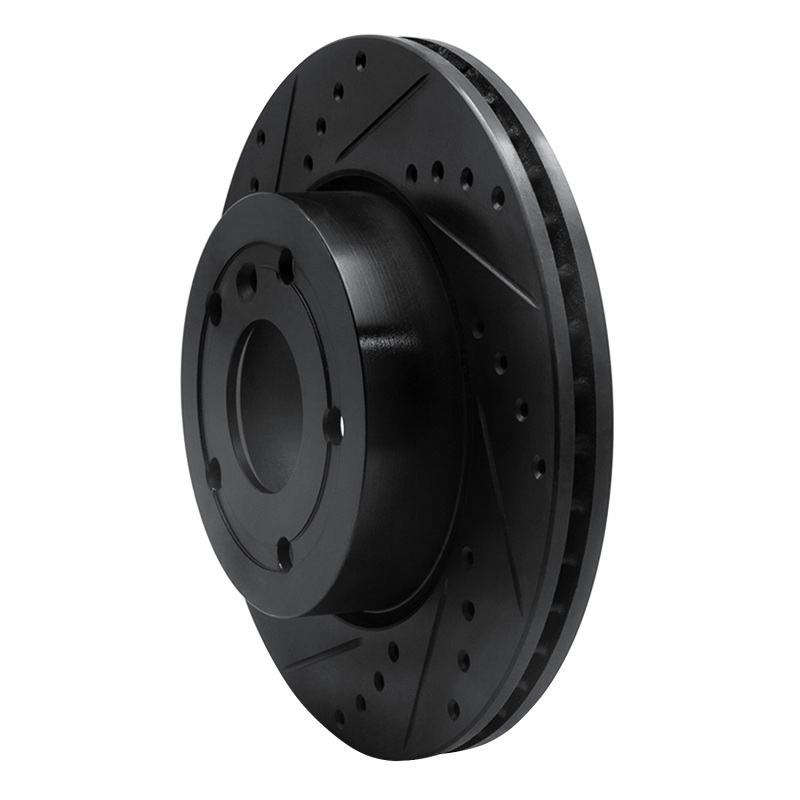 Land Rover Range Rover Brake Rotor (1) - Front Left - R1 Concepts - Drilled & Slotted - Black - `94-`02